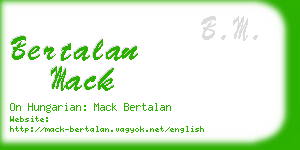 bertalan mack business card
